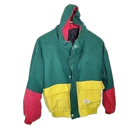 Zaful Hooded Color Block 90s Style. Corduroy Jacket size Medium - Picture 2 of 7
